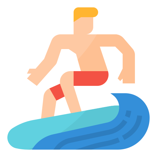 surfing Aphiradee (monkik) Flat ikona