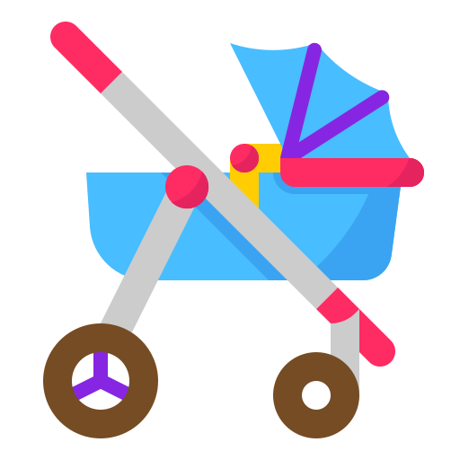 carrito de bebé mynamepong Flat icono