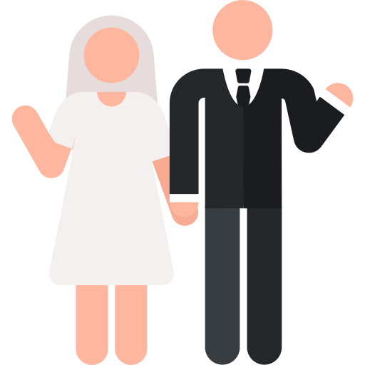 Newlyweds Pictograms Colour icon