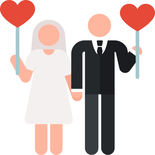 Newlyweds Pictograms Colour icon