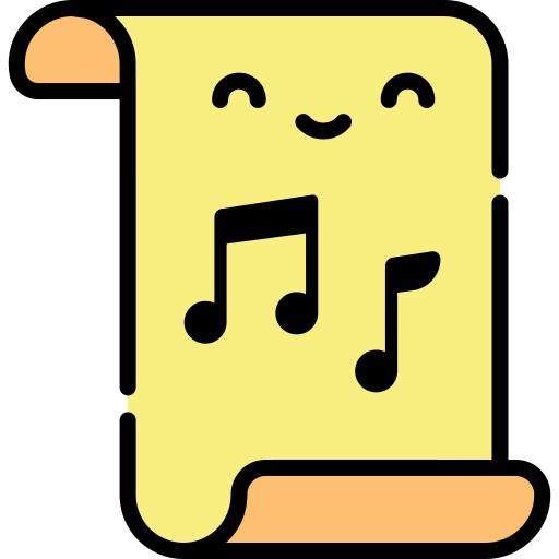 Sheet music Kawaii Lineal color icon