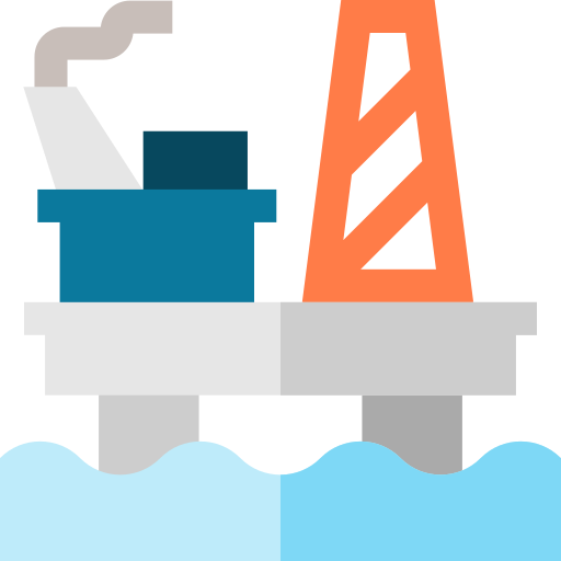 piattaforma petrolifera Basic Straight Flat icona
