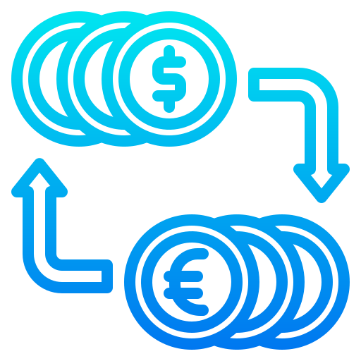 cambio valuta srip Gradient icona