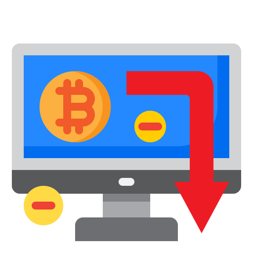 bitcoiny srip Flat ikona