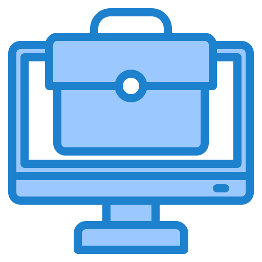 Briefcase srip Blue icon