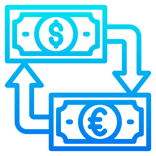 돈 교환 srip Gradient icon