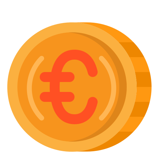moneda euro srip Flat icono