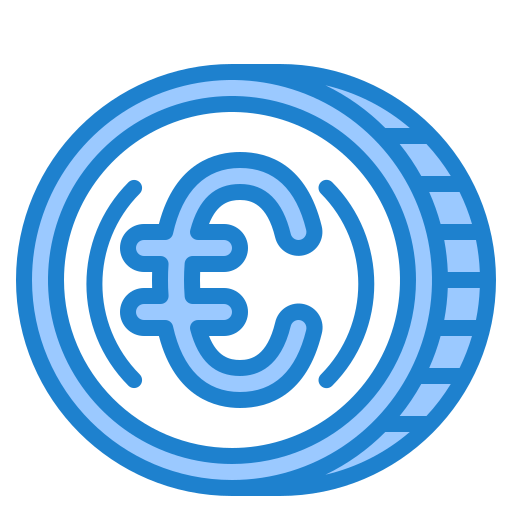 Euro coin srip Blue icon