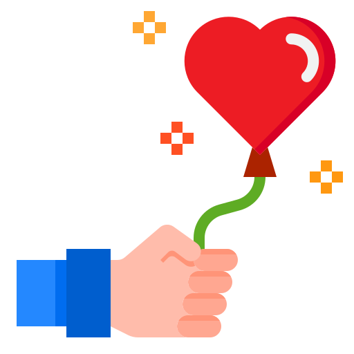 Heart balloon srip Flat icon