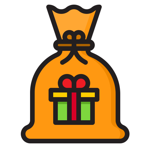 bolsa de regalo srip Lineal Color icono