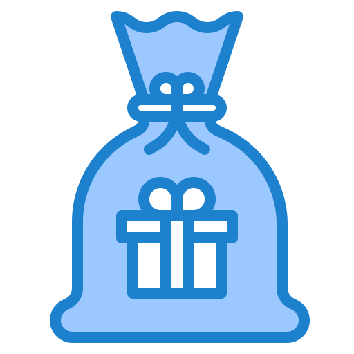 Gift bag srip Blue icon