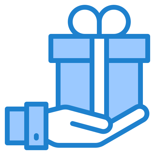 Giftbox srip Blue icon