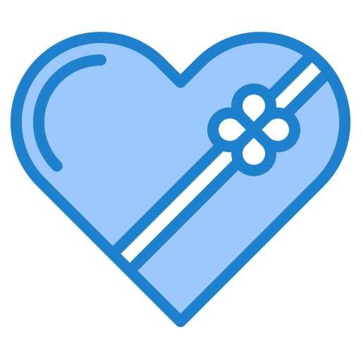 Heart box srip Blue icon