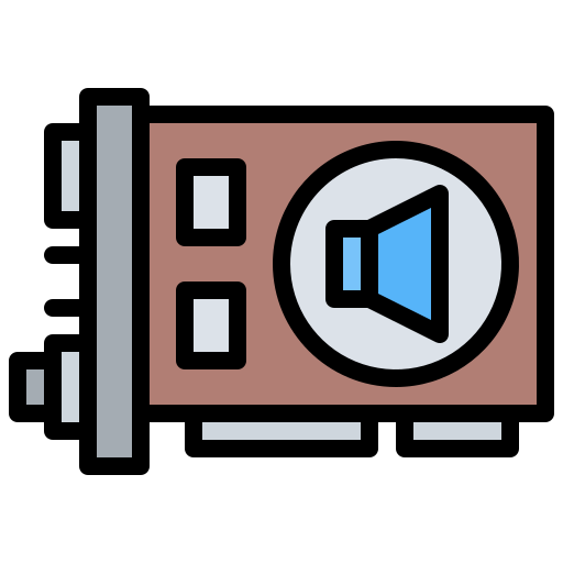 scheda audio Generic Outline Color icona