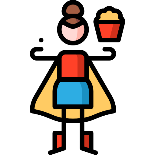 슈퍼 히로인 Puppet Characters Lineal Color icon