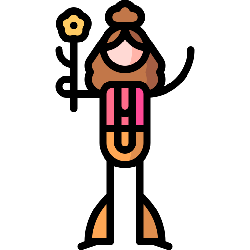 히피 Puppet Characters Lineal Color icon