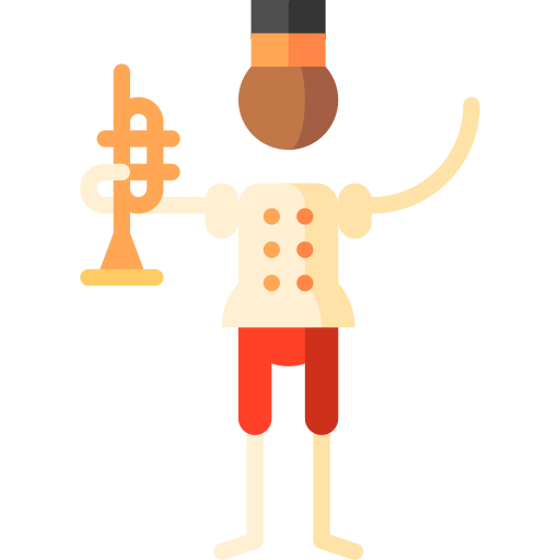 trompeta Puppet Characters Flat icono