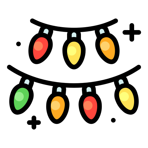 luces de navidad Generic Outline Color icono