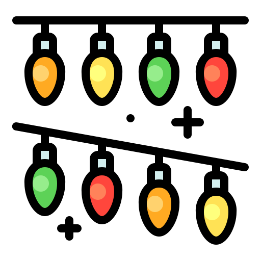 luces de navidad Generic Outline Color icono