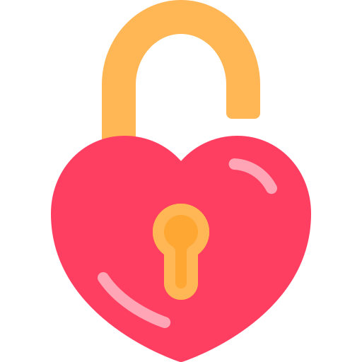 kłódka w kształcie serca Generic Flat ikona