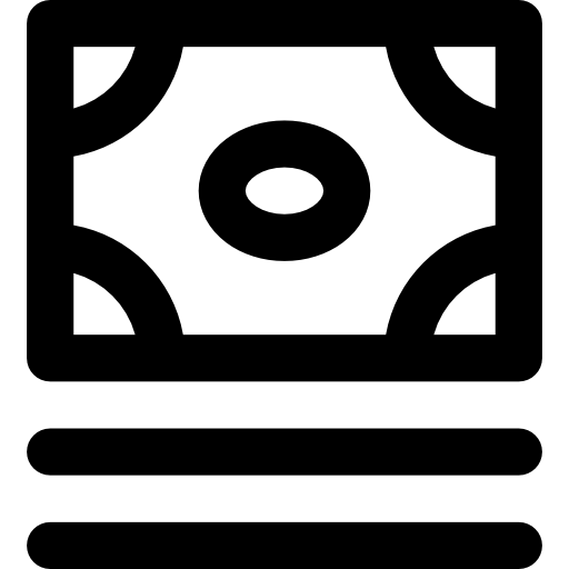 banknot jednodolarowy Basic Rounded Lineal ikona