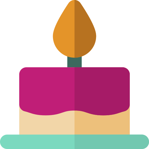 gâteau d'anniversaire Basic Rounded Flat Icône