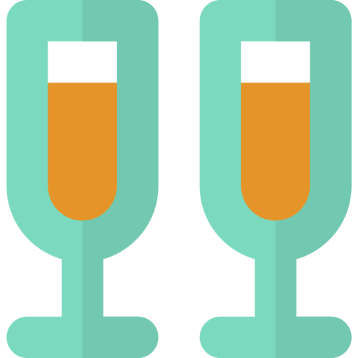 champagnerglas Basic Rounded Flat icon