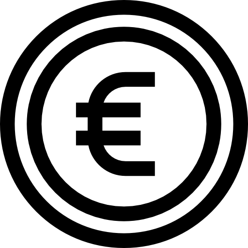 euro Basic Straight Lineal icono