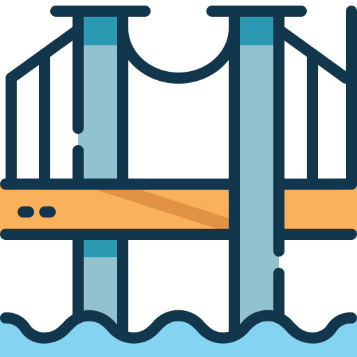 Мост Золотые ворота Mangsaabguru Lineal Color иконка