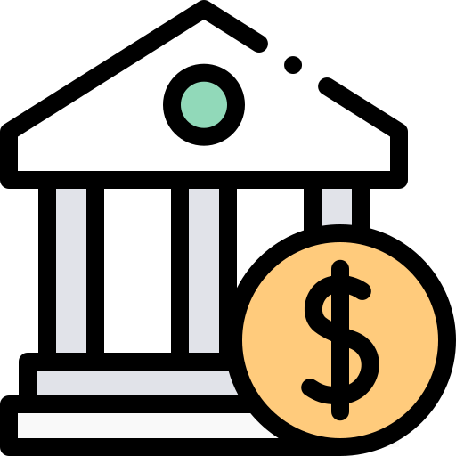 Bank Detailed Rounded Lineal color icon