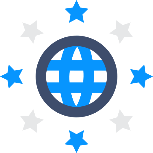 réseau mondial SBTS2018 Blue Icône