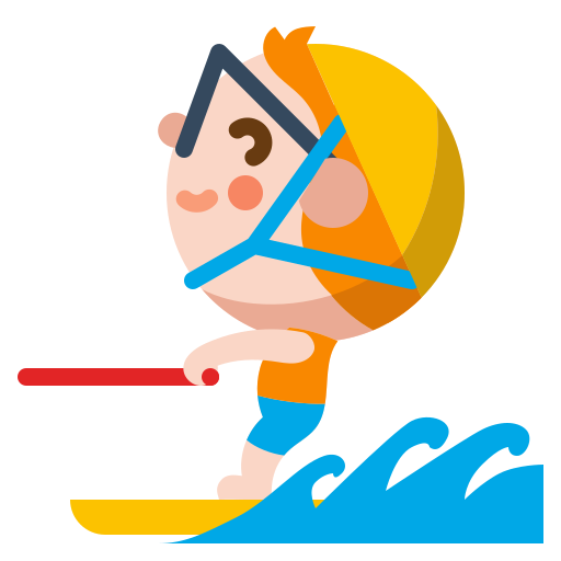 Skiing Skyclick Flat icon