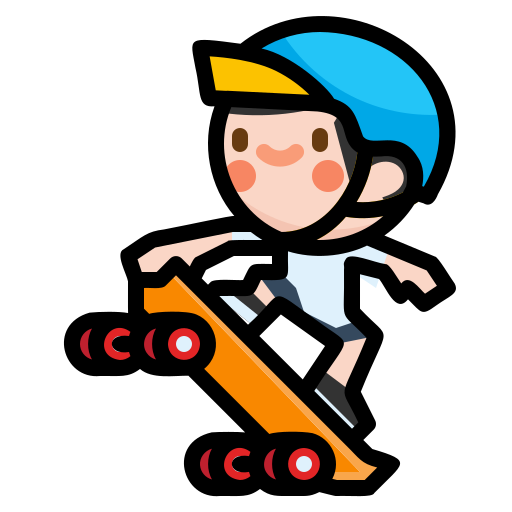 Skateboard Skyclick Lineal Color icon