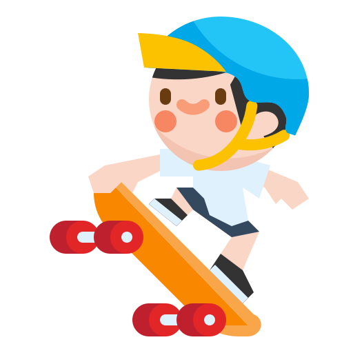 skateboard Skyclick Flat icon