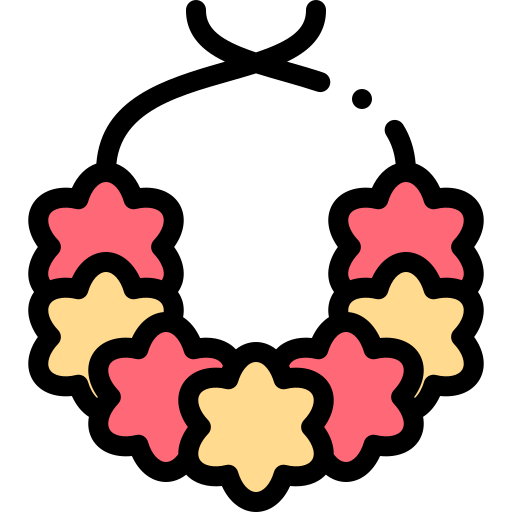 naszyjnik z kwiatami Detailed Rounded Lineal color ikona