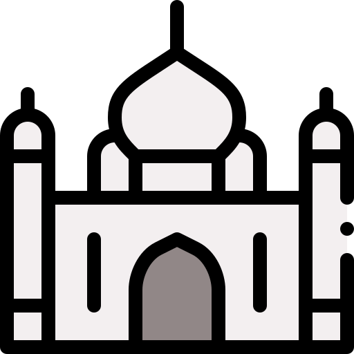 taj mahal Detailed Rounded Lineal color icono