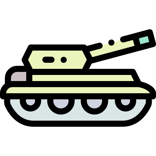 탱크 Detailed Rounded Lineal color icon