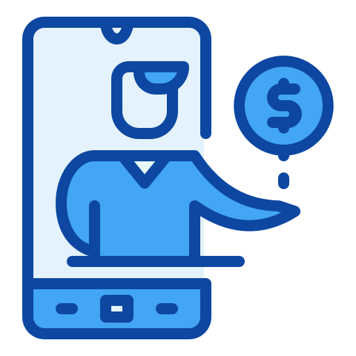 mobiel bankieren Generic Blue icoon
