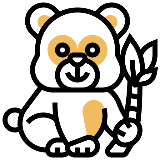 panda Meticulous Yellow shadow icono