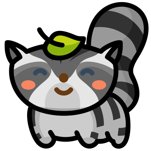Raccoon Generic Outline Color icon