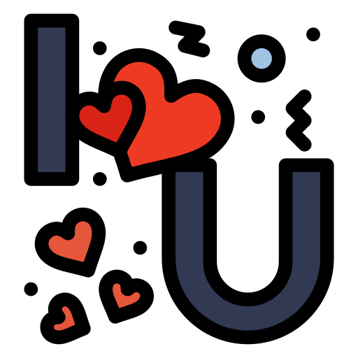 I love you Flatart Icons Lineal Color icon
