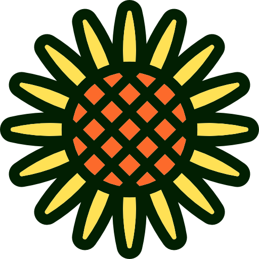 Sunflower Detailed Rounded Lineal color icon