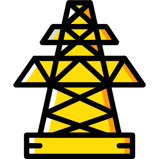 Electric tower Basic Miscellany Yellow icon