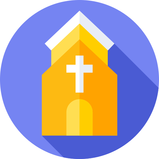 kerk Flat Circular Flat icoon