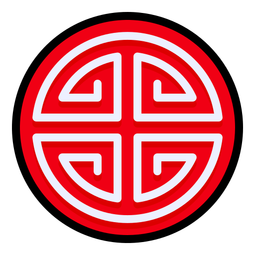 símbolo chino Generic Outline Color icono