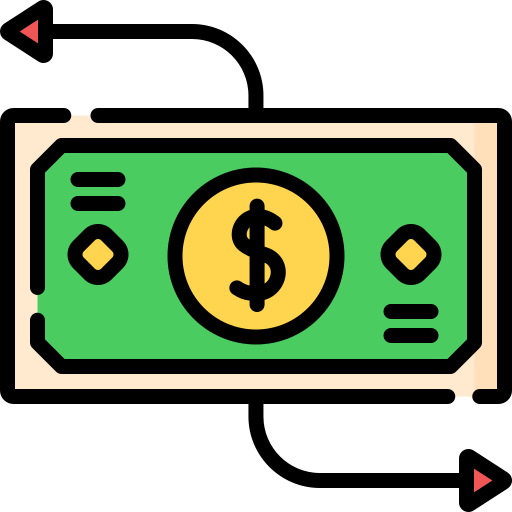 Money flow Special Lineal color icon