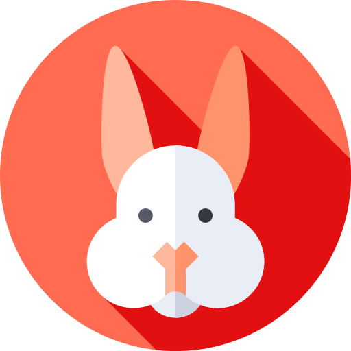 konijn Flat Circular Flat icoon