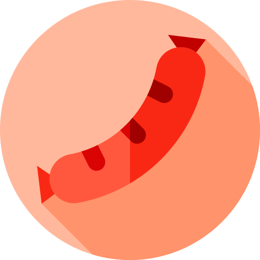 Spicy sausage Flat Circular Flat icon