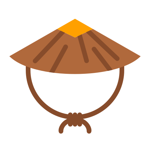 bambusowy kapelusz Generic Flat ikona
