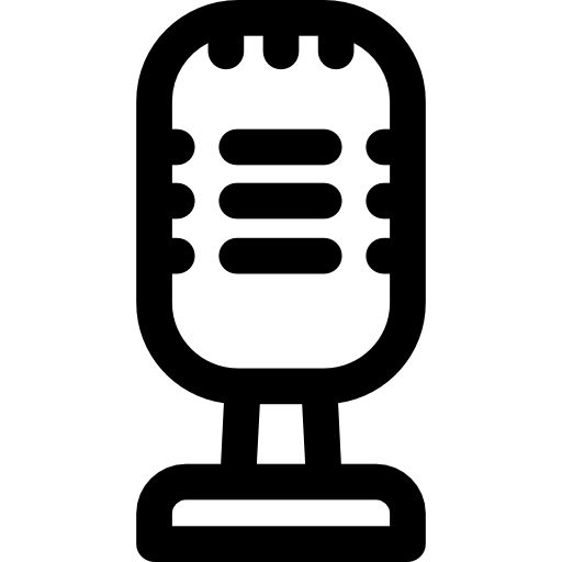micrófono Basic Rounded Lineal icono